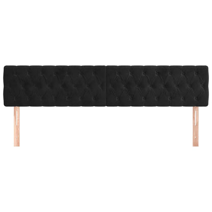 Kopfteile Schwarz 200x7x78/88 cm Samt