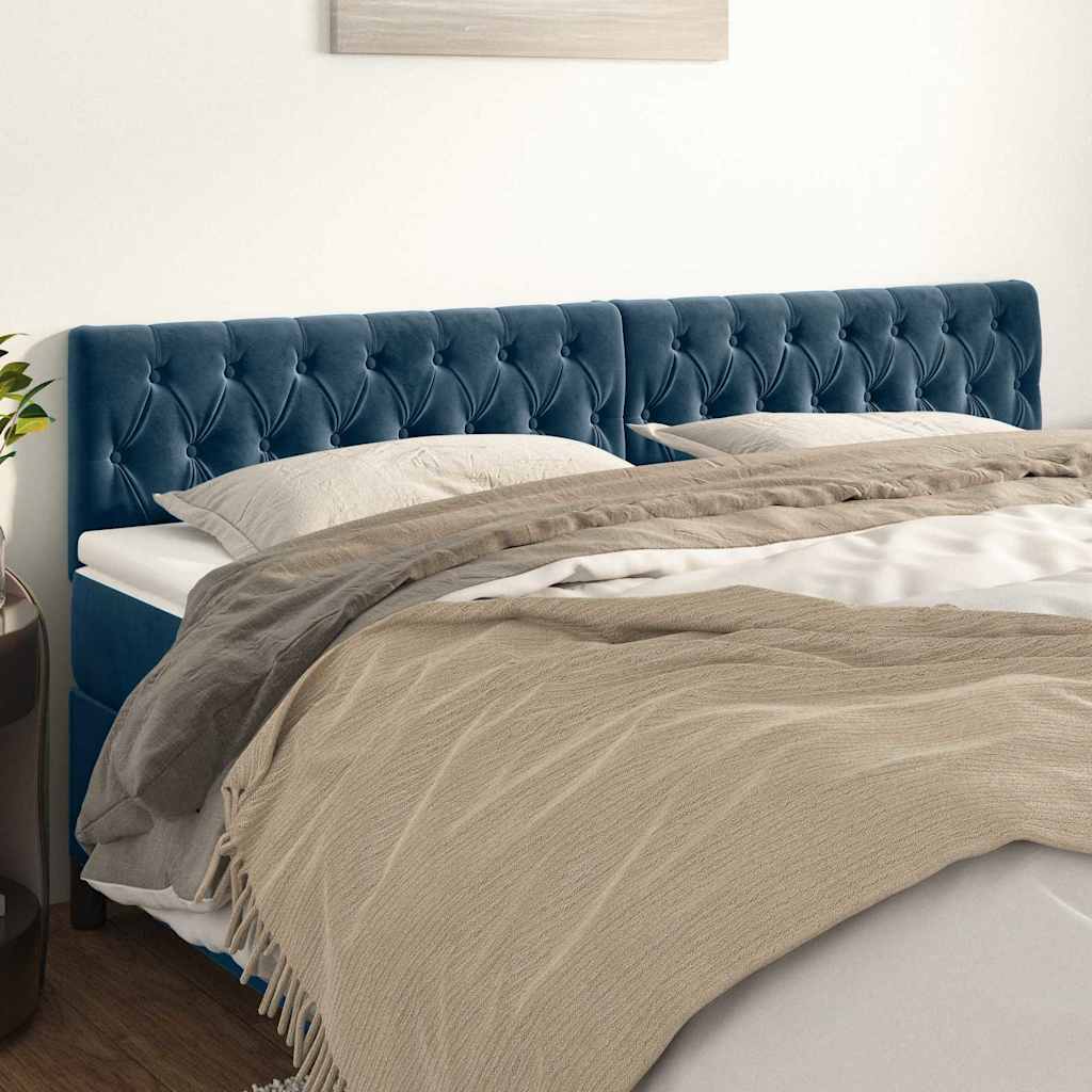 Kopfteile Dunkelblau 200x7x78/88 cm Samt
