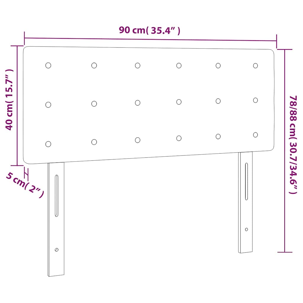 Kopfteil Schwarz 90x5x78/88 cm Kunstleder