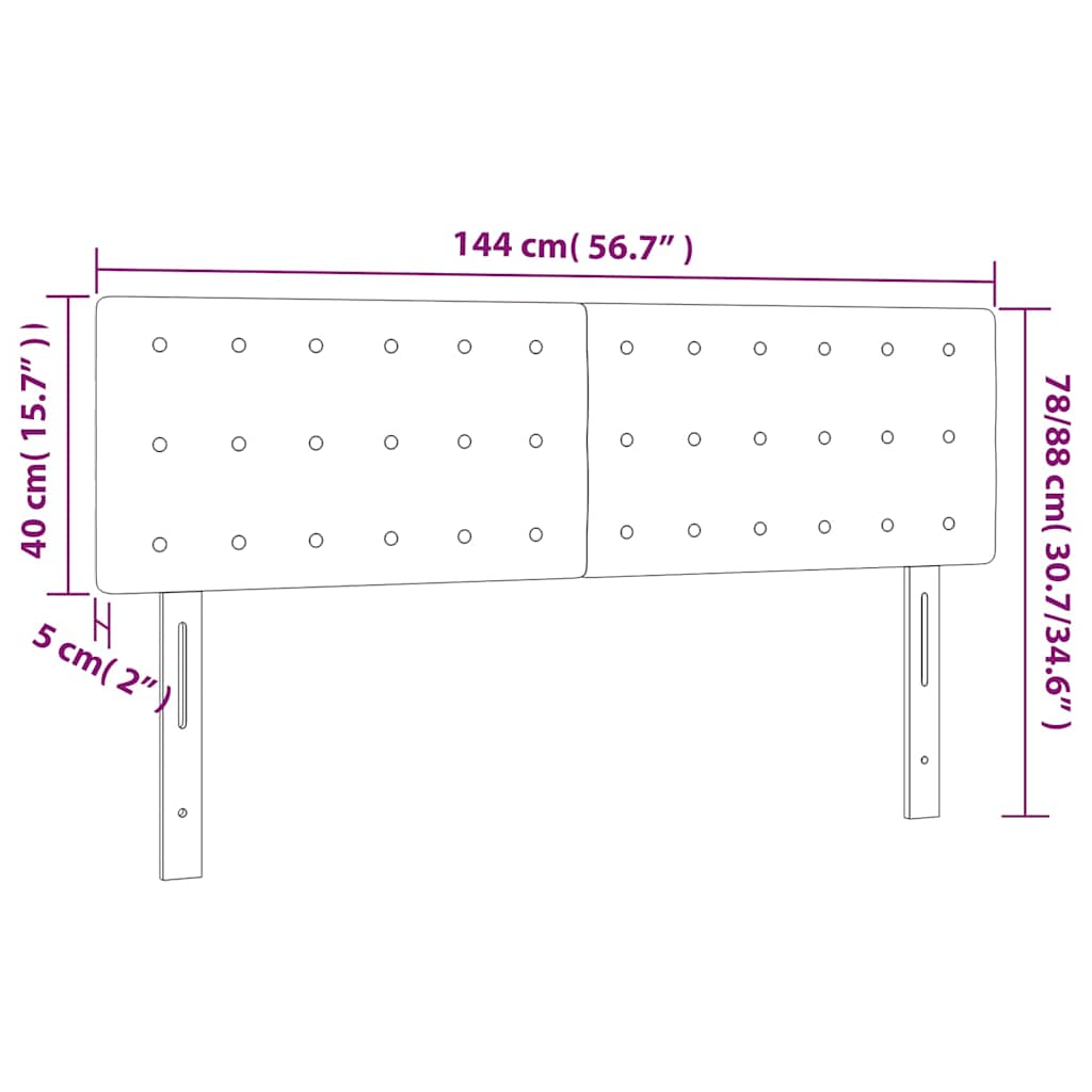 Kopfteile Creme 144x5x78/88 cm Stoff