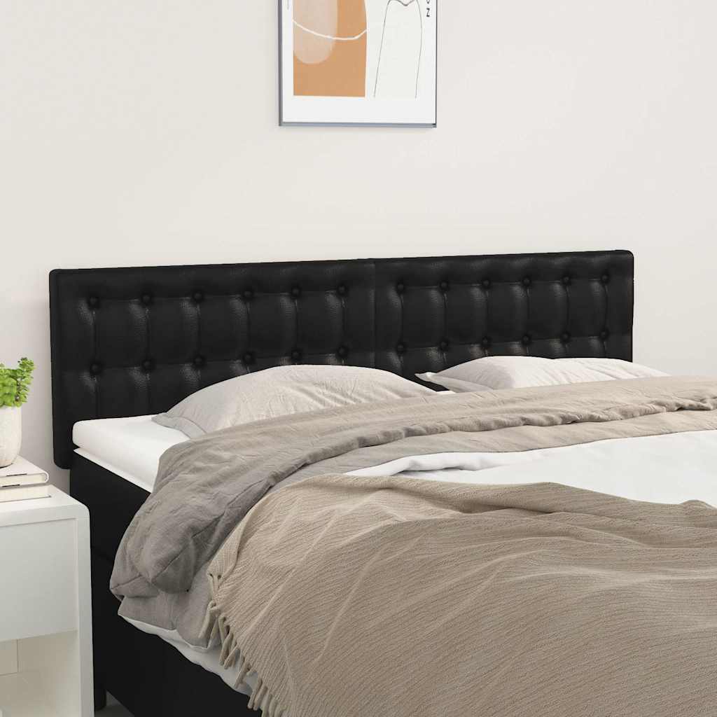 Kopfteile Schwarz 144x5x78/88 cm Kunstleder