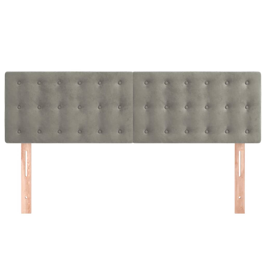 Kopfteile Hellgrau 144x5x78/88 cm Samt