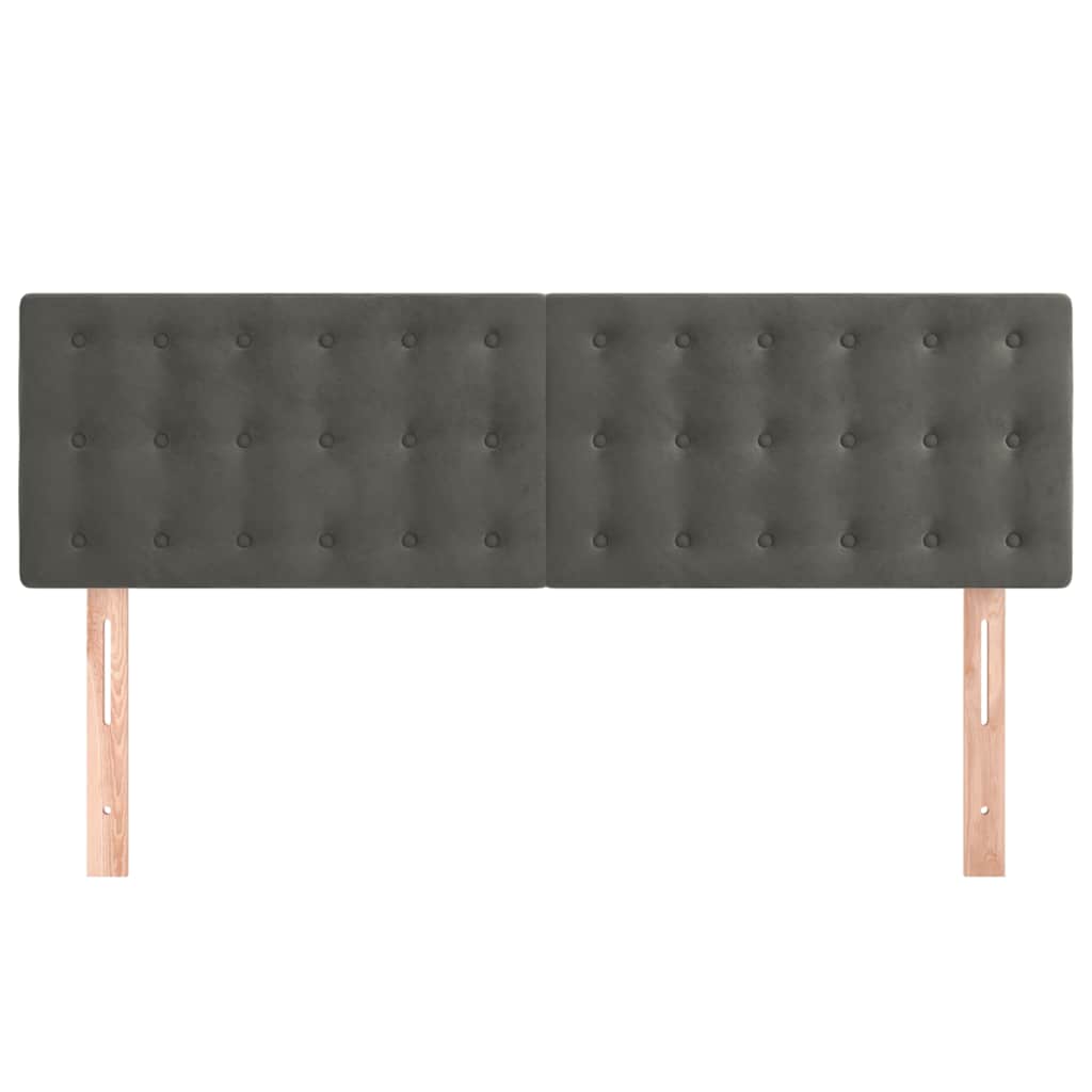 Kopfteile Dunkelgrau 144x5x78/88 cm Samt