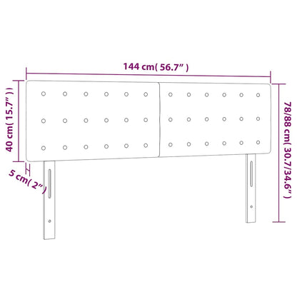 Kopfteile Dunkelgrau 144x5x78/88 cm Samt