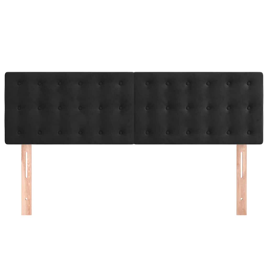 Kopfteile Schwarz 144x5x78/88 cm Samt