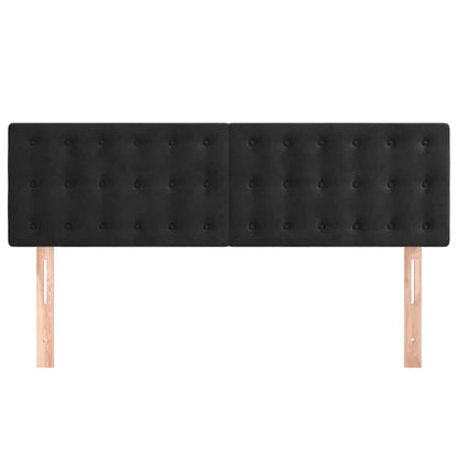 Kopfteile Schwarz 144x5x78/88 cm Samt