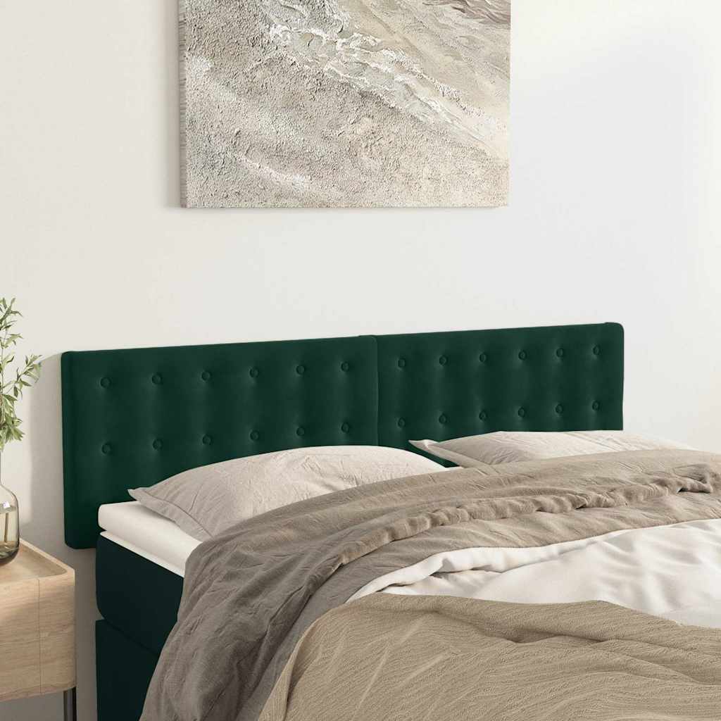 Kopfteile Dunkelgrün 144x5x78/88 cm Samt