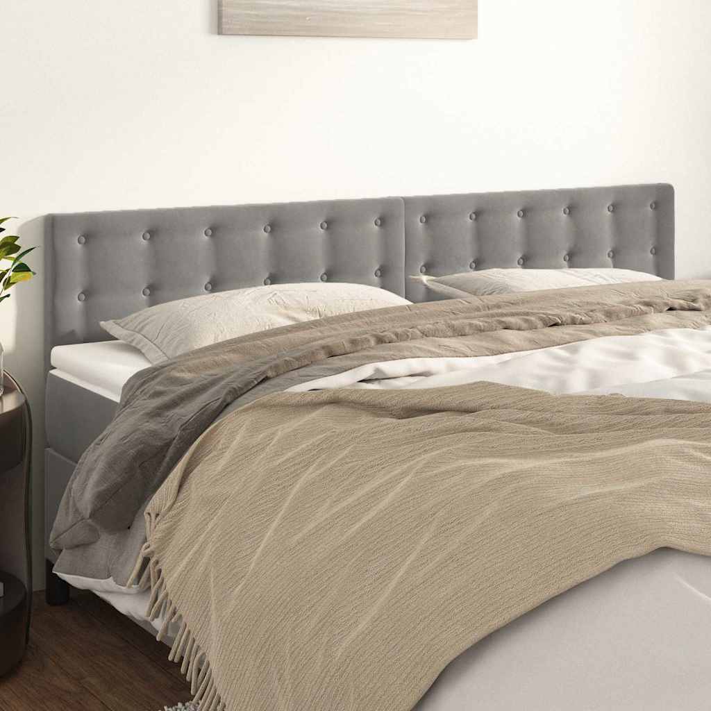 Kopfteile Hellgrau 160x5x78/88 cm Samt