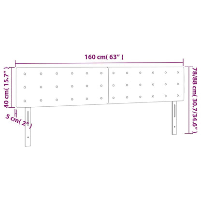 Kopfteile Dunkelgrau 160x5x78/88 cm Samt