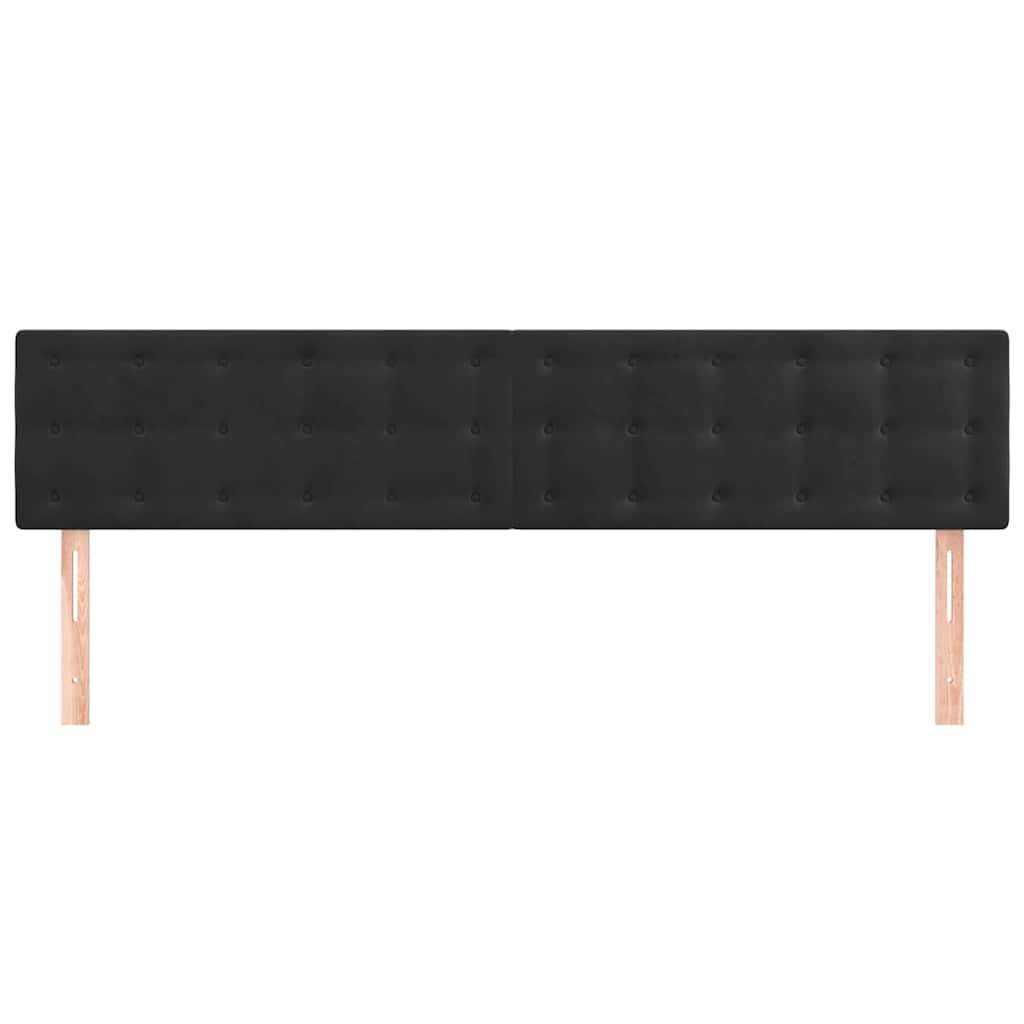 Kopfteile Schwarz 160x5x78/88 cm Samt