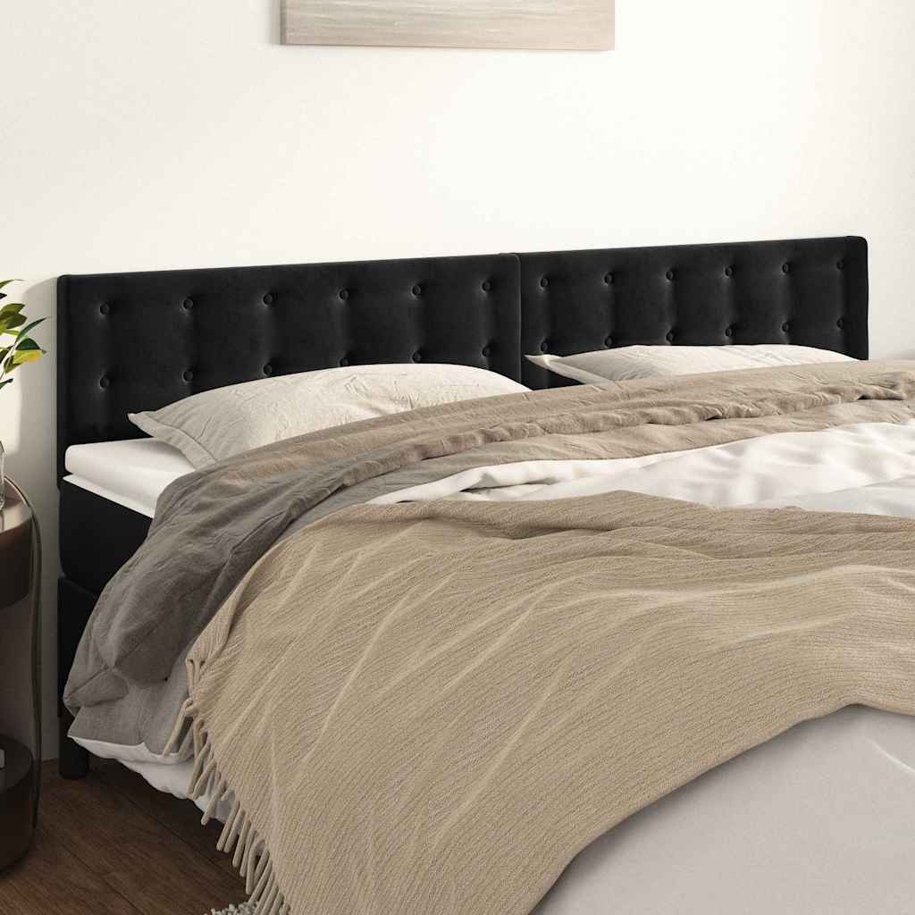 Kopfteile Schwarz 160x5x78/88 cm Samt