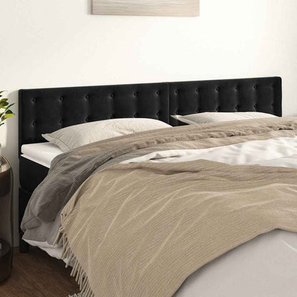Kopfteile Schwarz 160x5x78/88 cm Samt