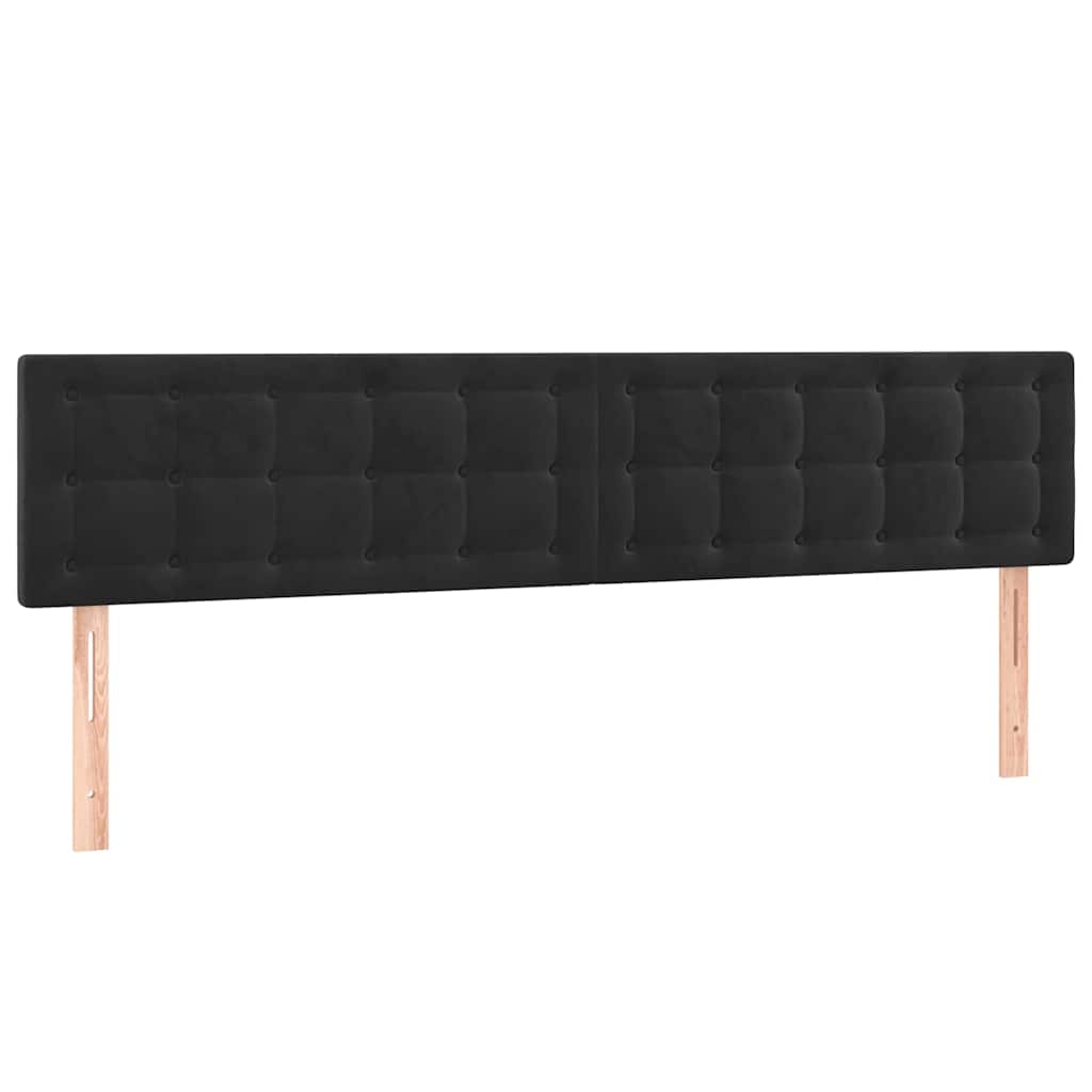 Kopfteile Schwarz 180x5x78/88 cm Samt