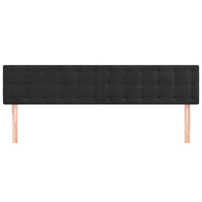 Kopfteile Schwarz 180x5x78/88 cm Samt