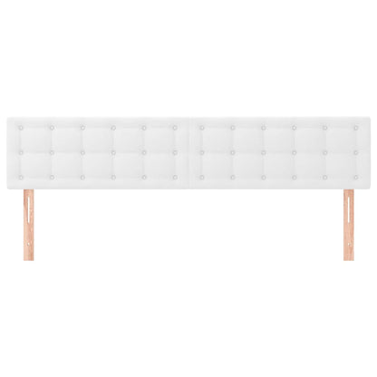Kopfteile Weiß 200x5x78/88 cm Kunstleder