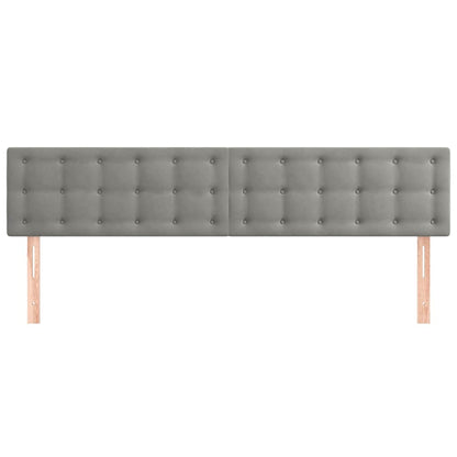 Kopfteile Hellgrau 200x5x78/88 cm Samt
