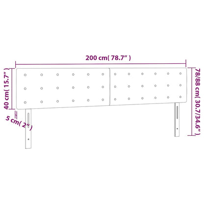Kopfteile Hellgrau 200x5x78/88 cm Samt