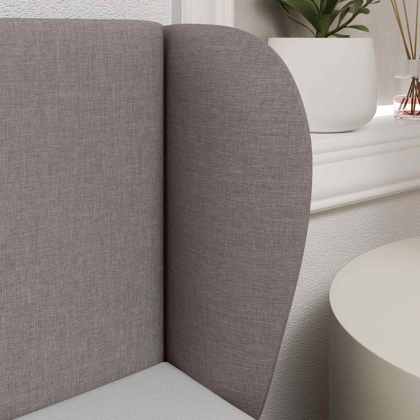 Kopfteil Ohr Taupe 40 x 23 x 6 cm Stoff