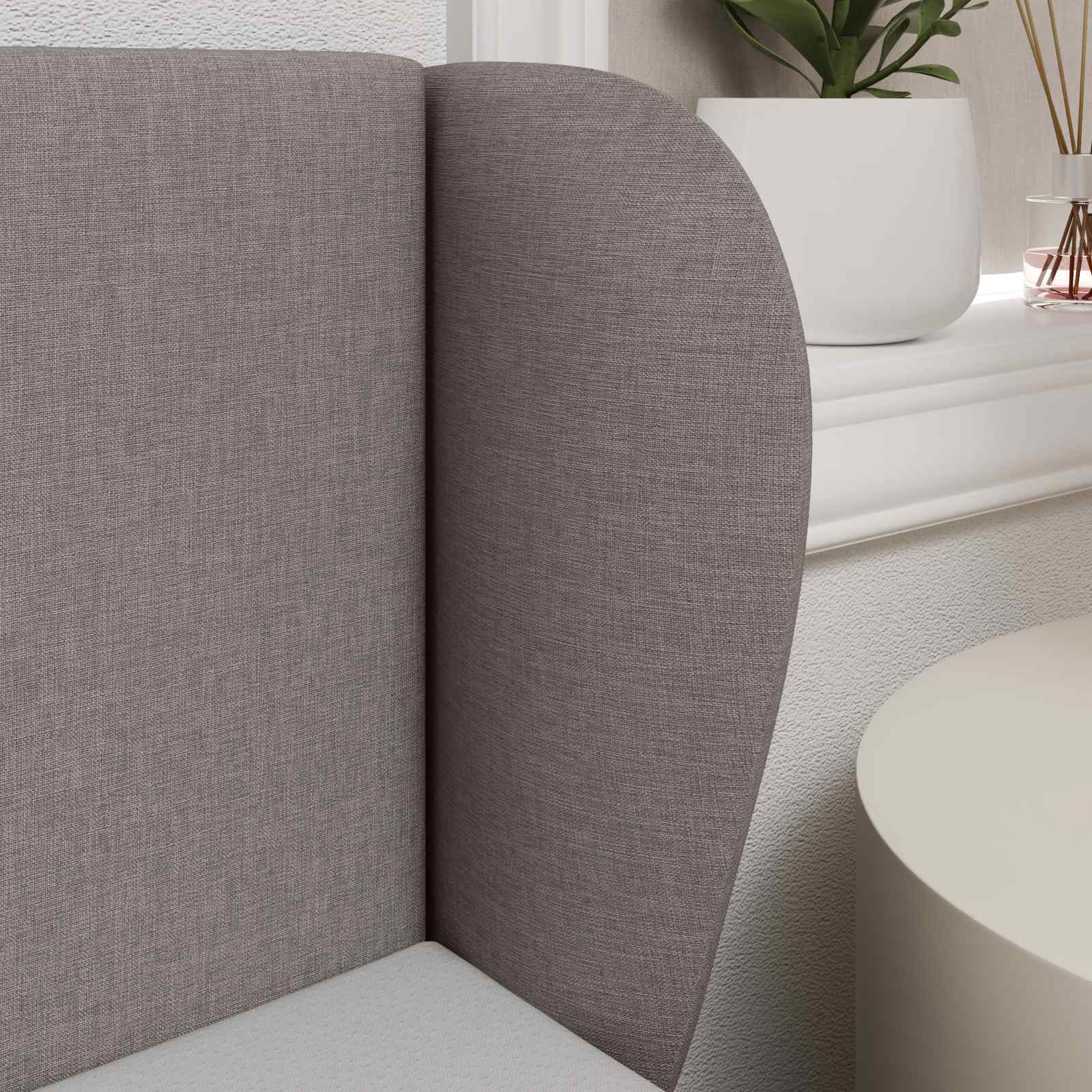 Kopfteil Ohr Taupe 40 x 23 x 6 cm Stoff