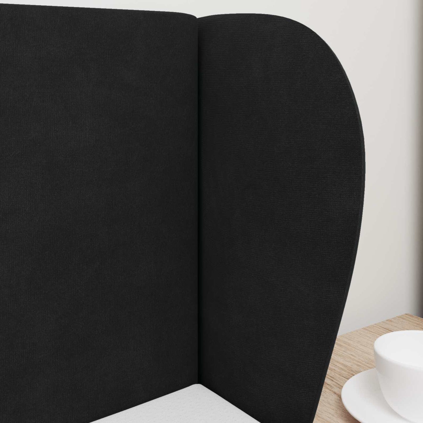 Kopfteil Ohr Schwarz 40 x 23 x 6 cm Samt