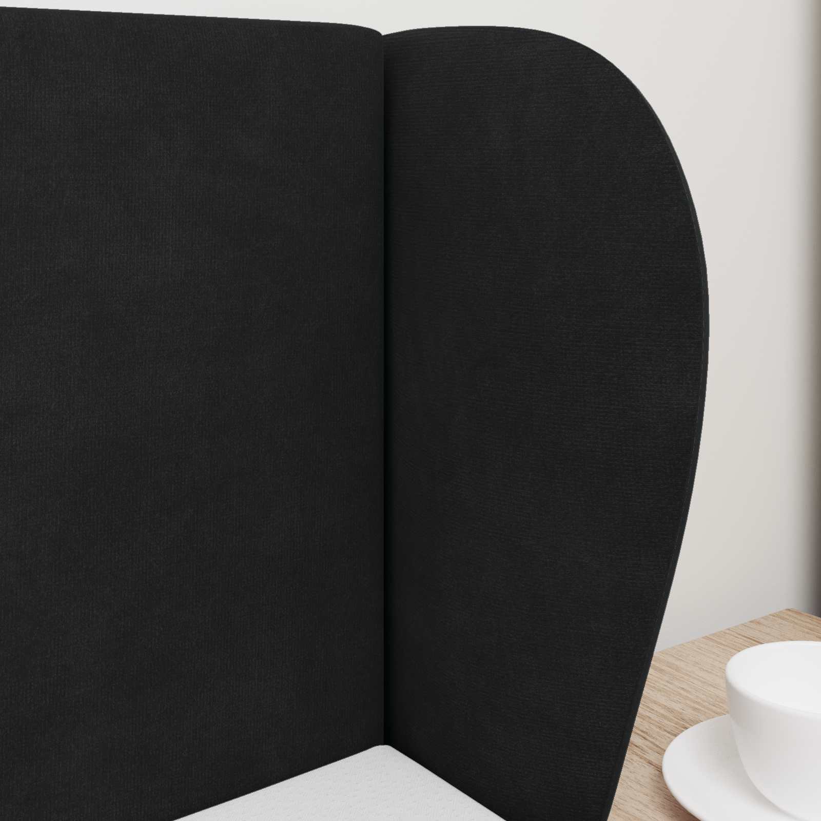 Kopfteil Ohr Schwarz 40 x 23 x 6 cm Samt
