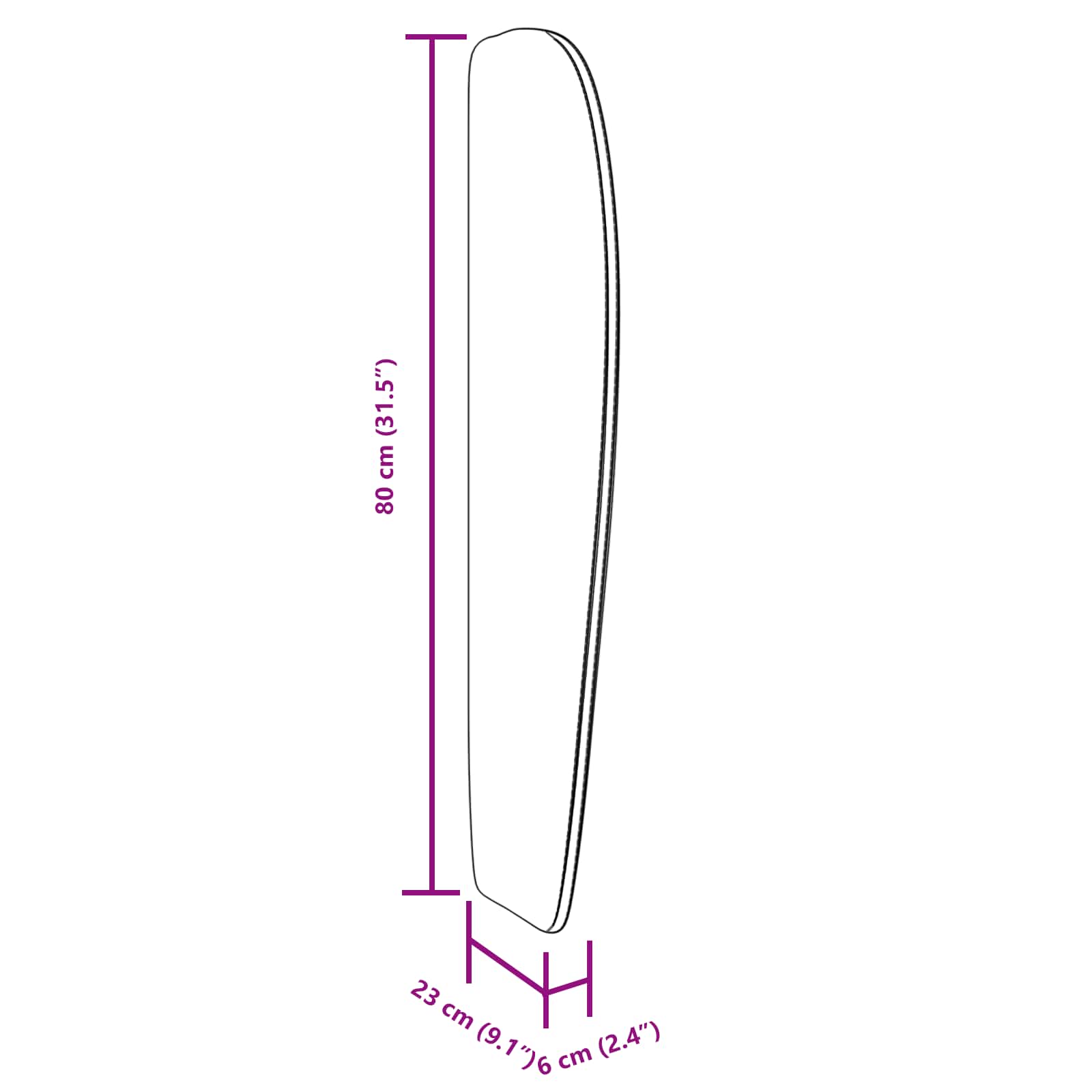 Kopfteil Ohr Dunkelgrau 80 x 23 x 6 cm Stoff