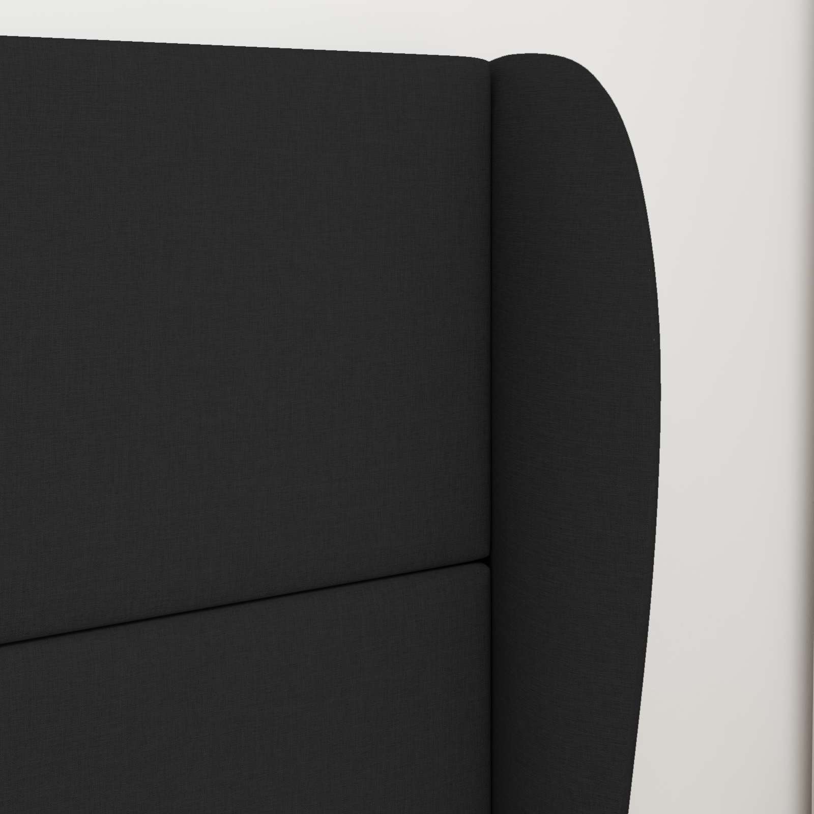 Kopfteil Ohr Schwarz 80 x 23 x 6 cm Stoff