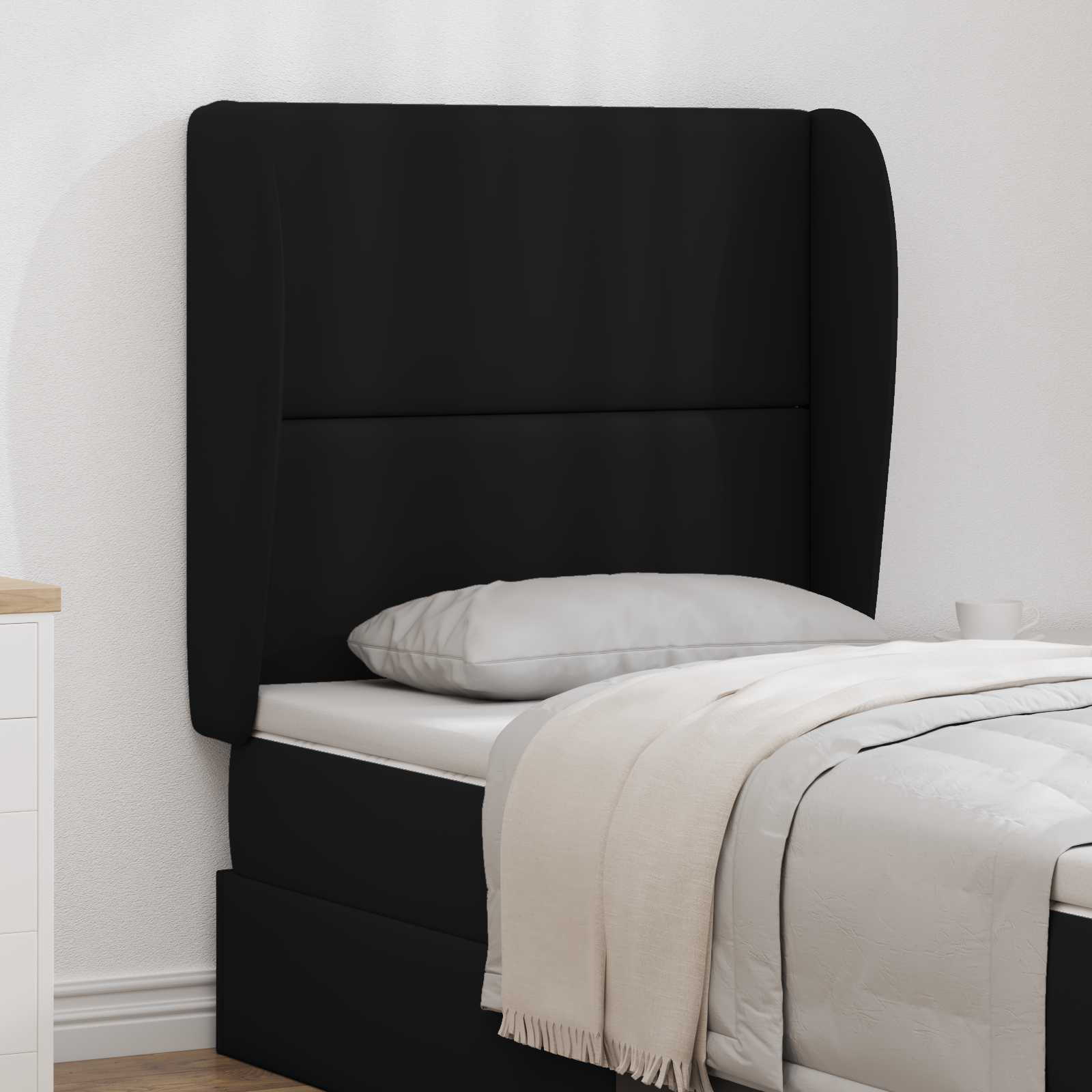Kopfteil Ohr Schwarz 80 x 23 x 6 cm PVC