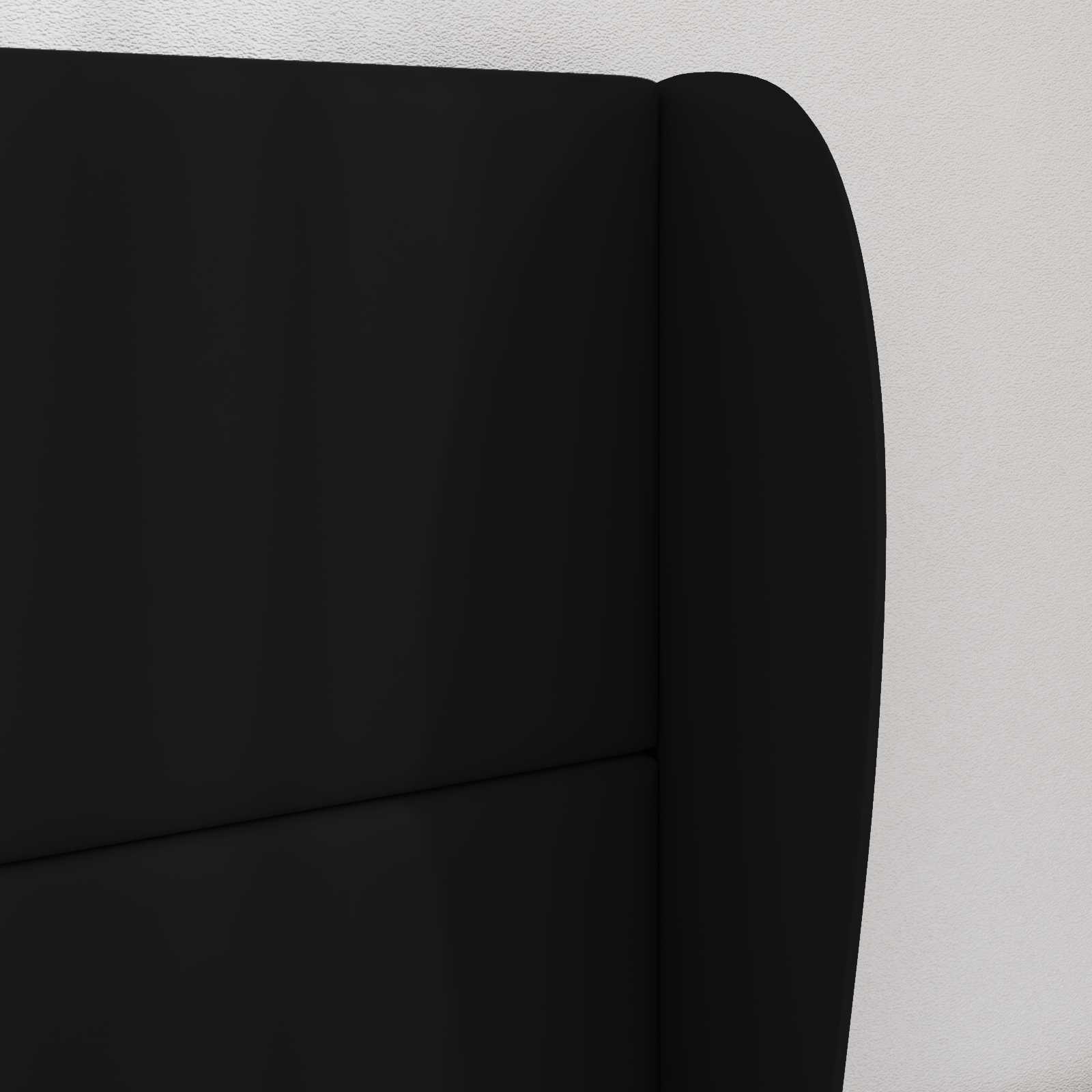 Kopfteil Ohr Schwarz 80 x 23 x 6 cm PVC