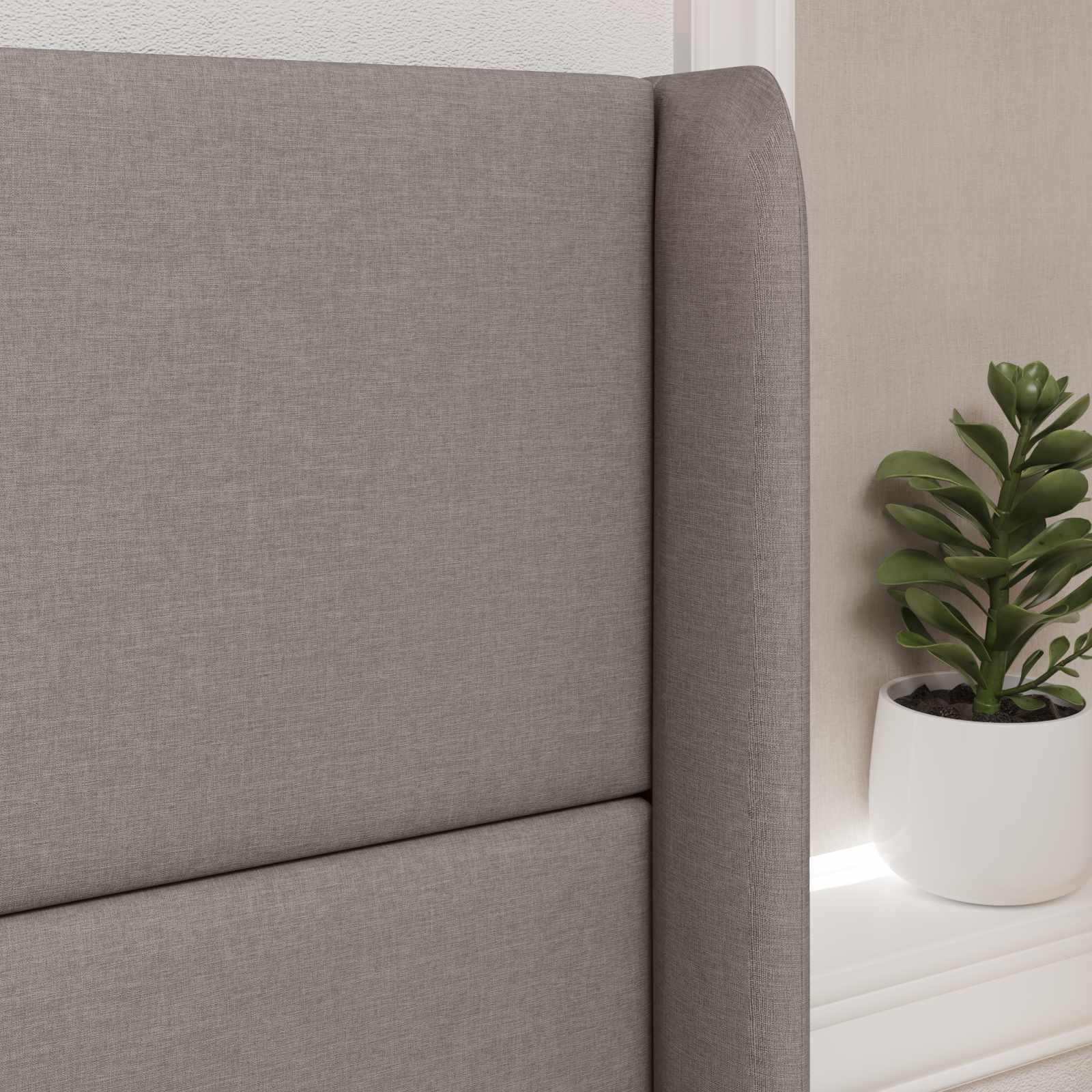 Kopfteil Ohr Taupe 80 x 16 x 4 cm Stoff