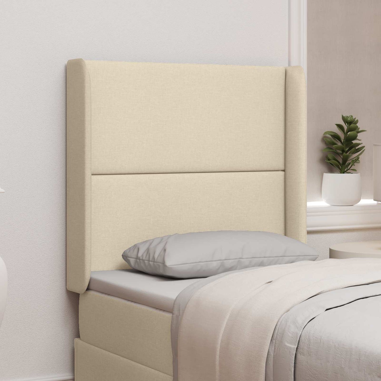 Kopfteil Ohr Creme 80 x 16 x 4 cm Stoff