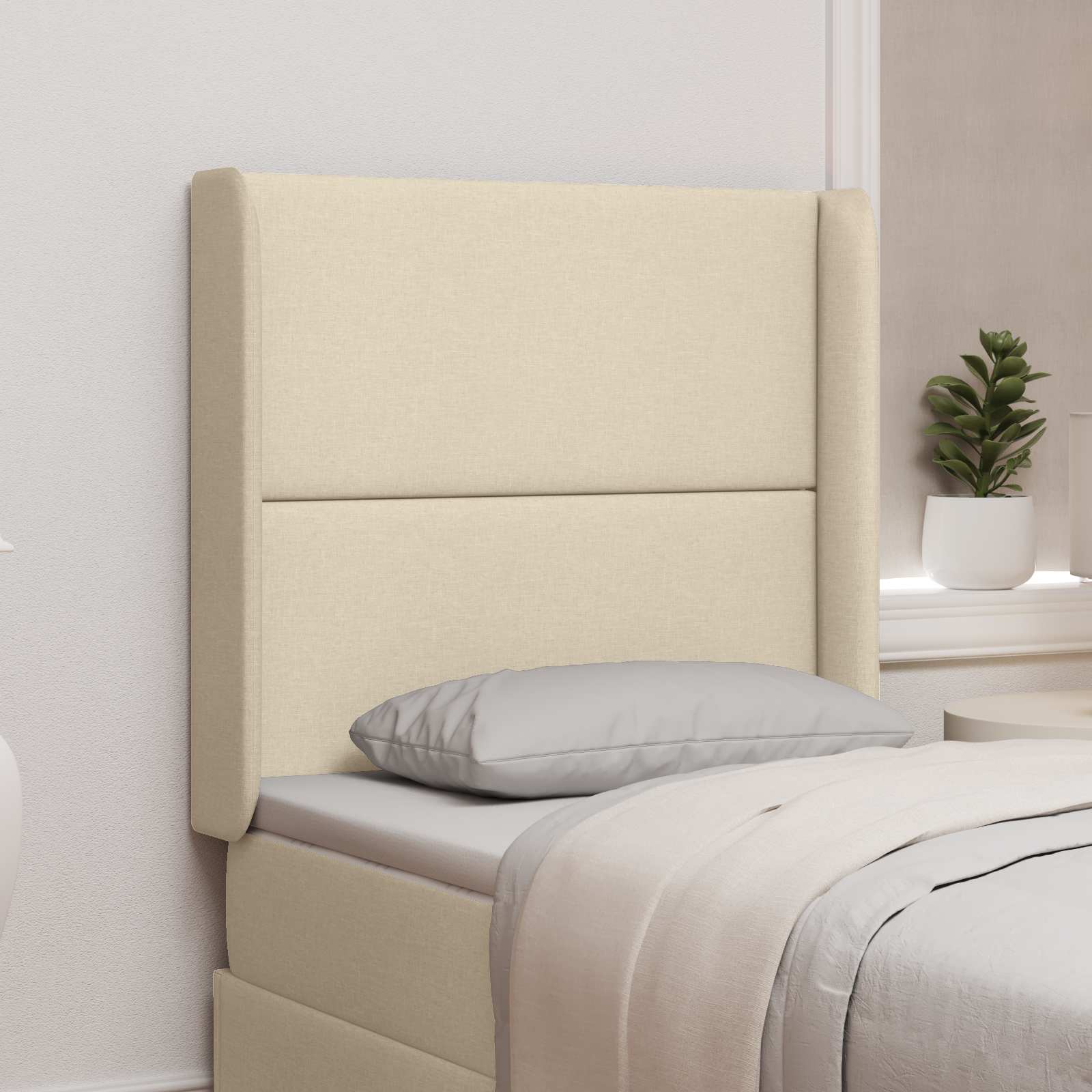 Kopfteil Ohr Creme 80 x 16 x 4 cm Stoff