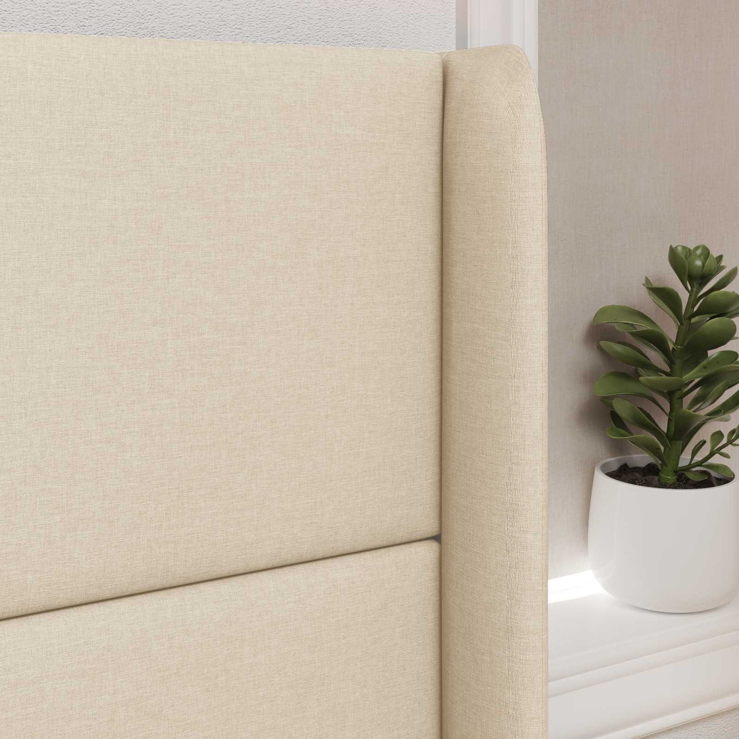 Kopfteil Ohr Creme 80 x 16 x 4 cm Stoff