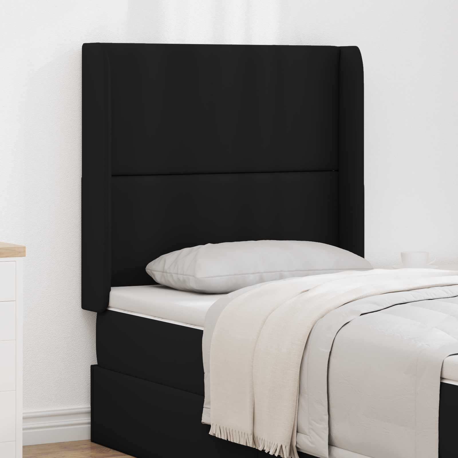 Kopfteil Ohr Schwarz 80 x 16 x 4 cm PVC