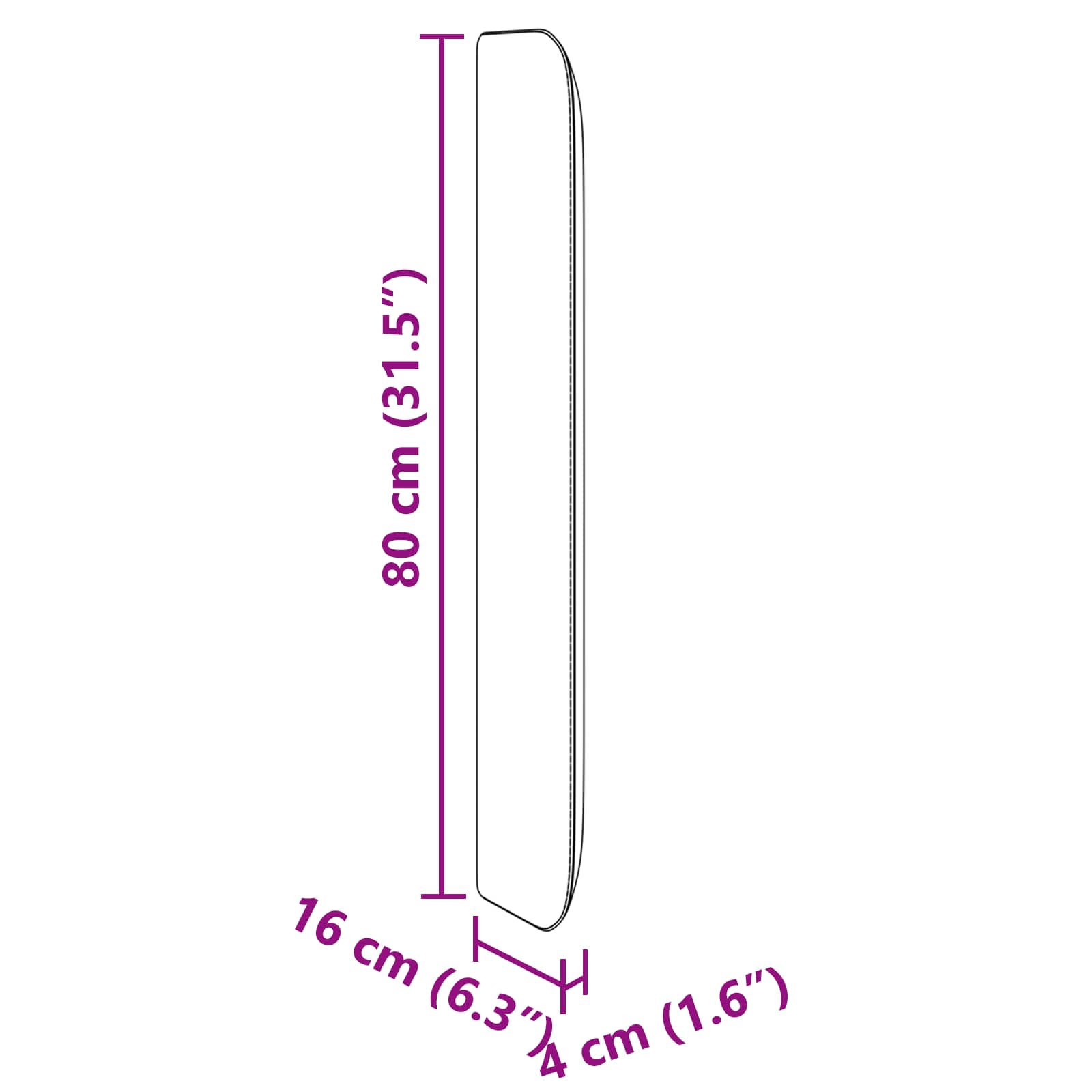 Kopfteil Ohr Creme 80 x 16 x 4 cm PVC