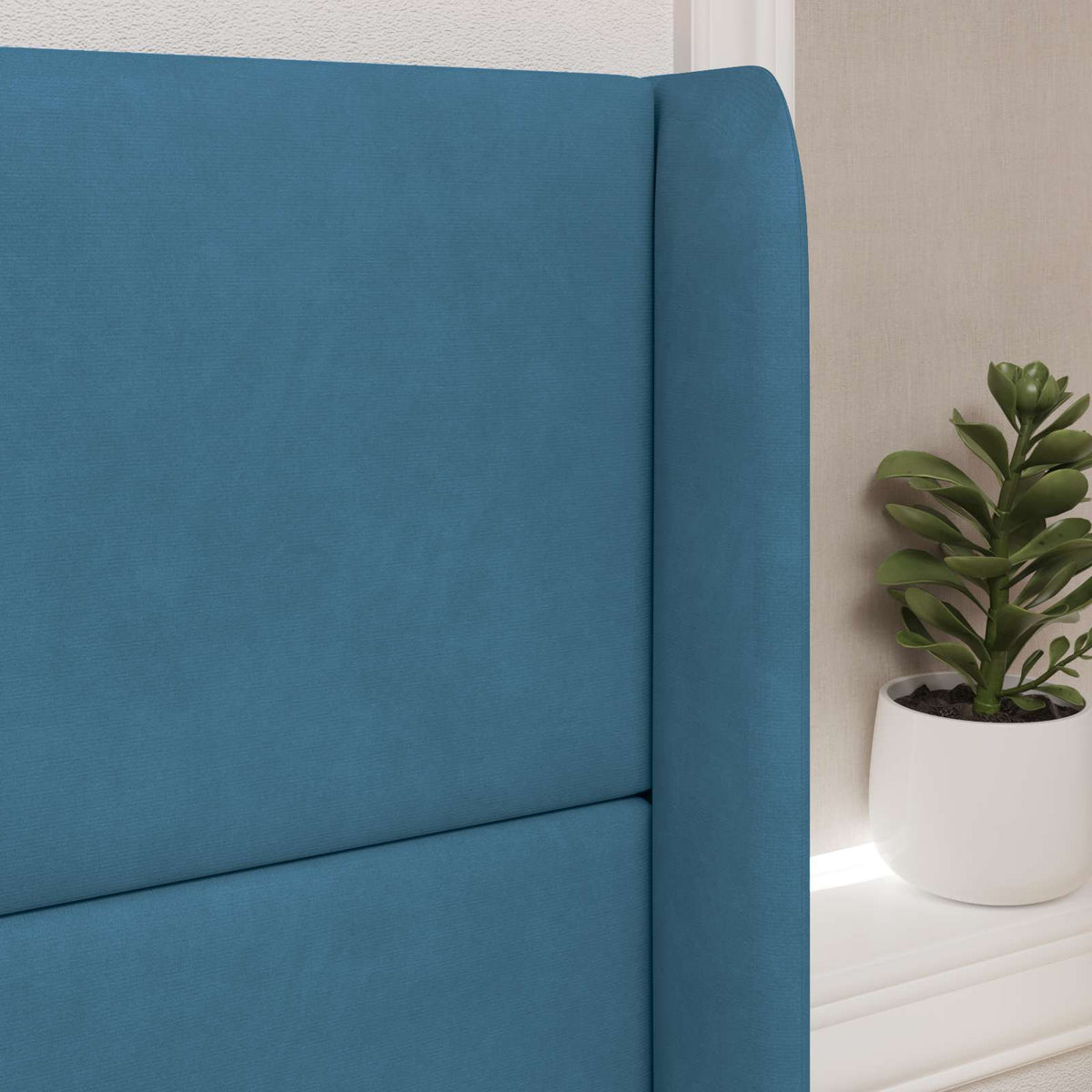 Kopfteil Ohr Blau 80 x 16 x 4 cm Samt