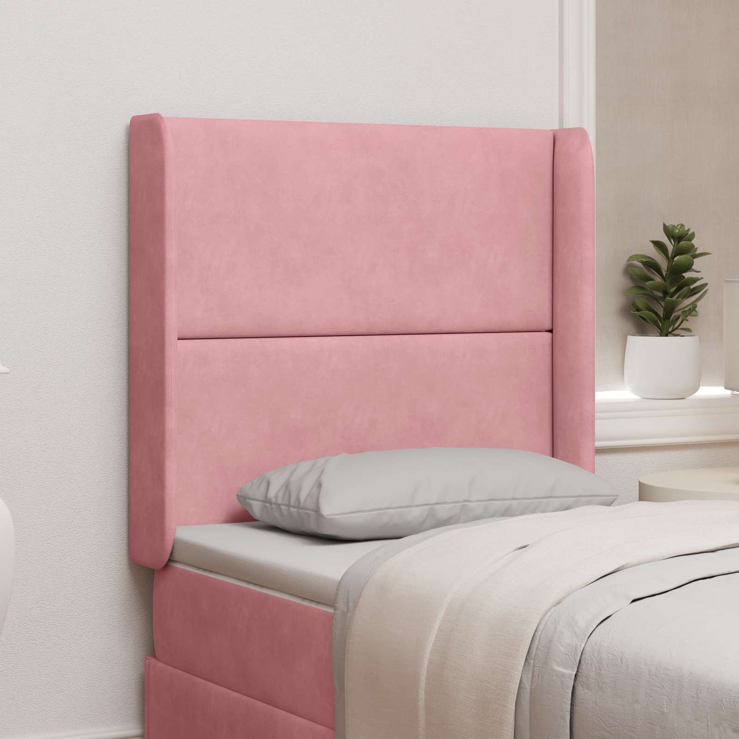 Kopfteil Ohr Rosa 80 x 16 x 4 cm Samt