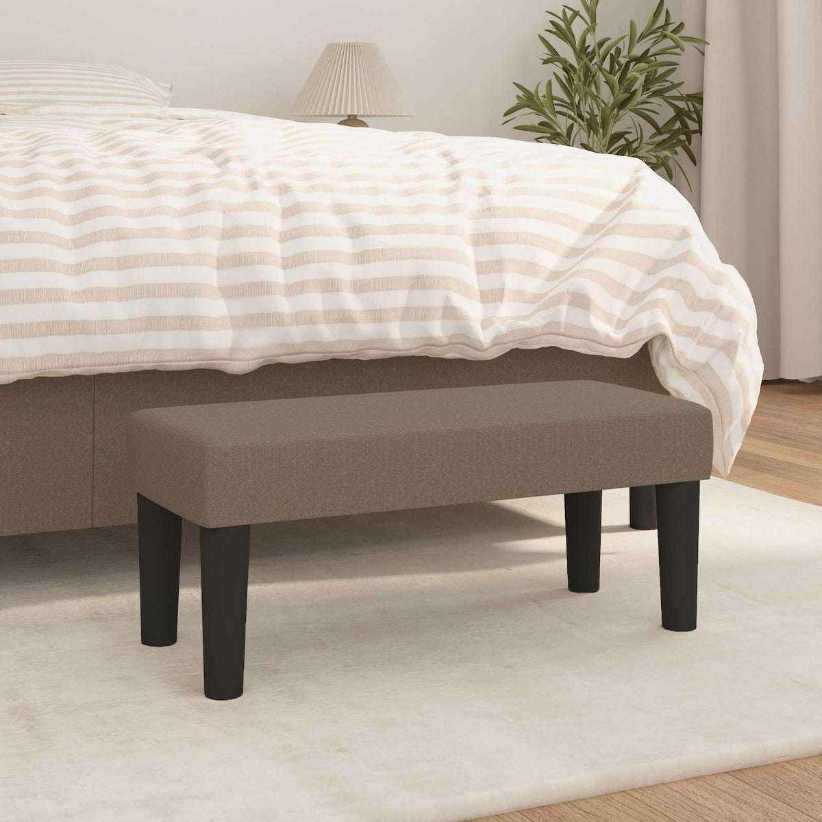 Sitzbank Taupe 70x30x30 cm Stoff