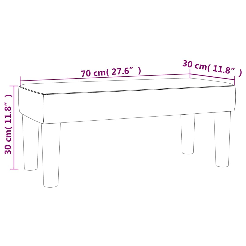 Sitzbank Dunkelgrau 70x30x30 cm Samt