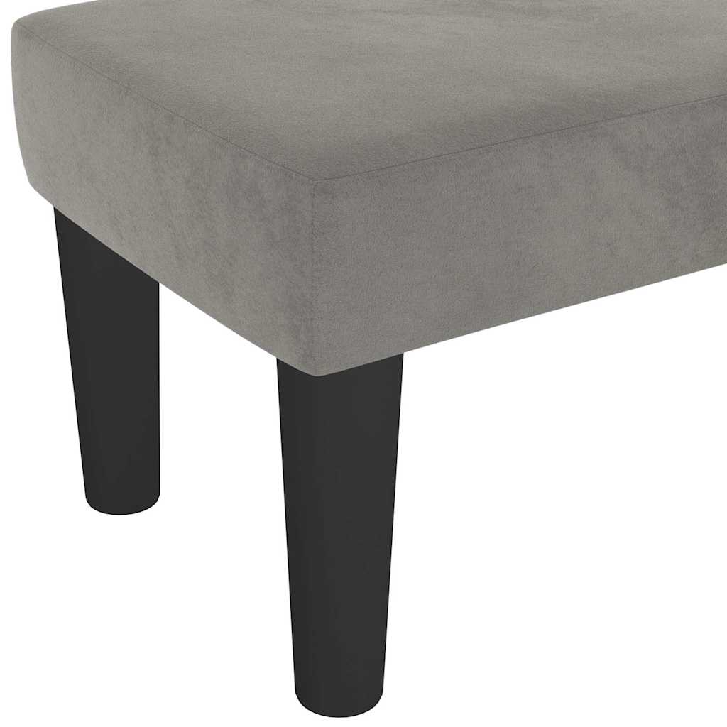 Sitzbank Hellgrau 100x30x30 cm Samt