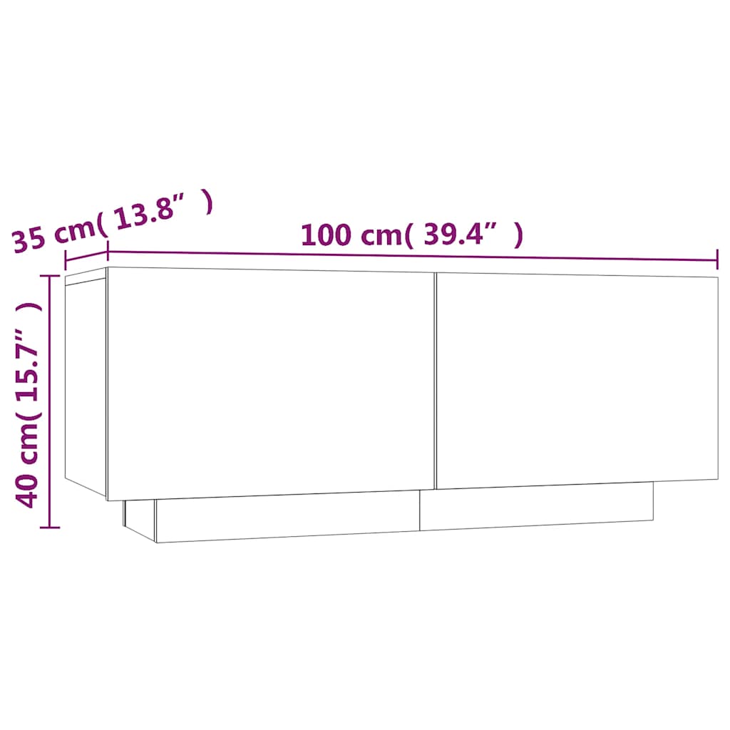 3-tlg. TV-Schrank-Set LED-Leuchten Räuchereiche Holzwerkstoff