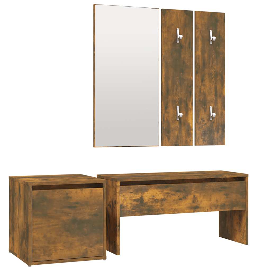 Garderoben-Set Räuchereiche Holzwerkstoff