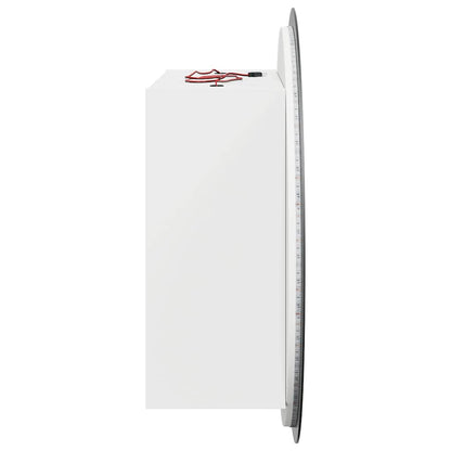 Badezimmerschrank mit Rundem Spiegel & LED Weiß 40x40x17,5 cm