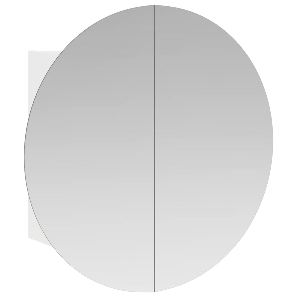 Badezimmerschrank mit Rundem Spiegel & LED Weiß 47x47x17,5 cm