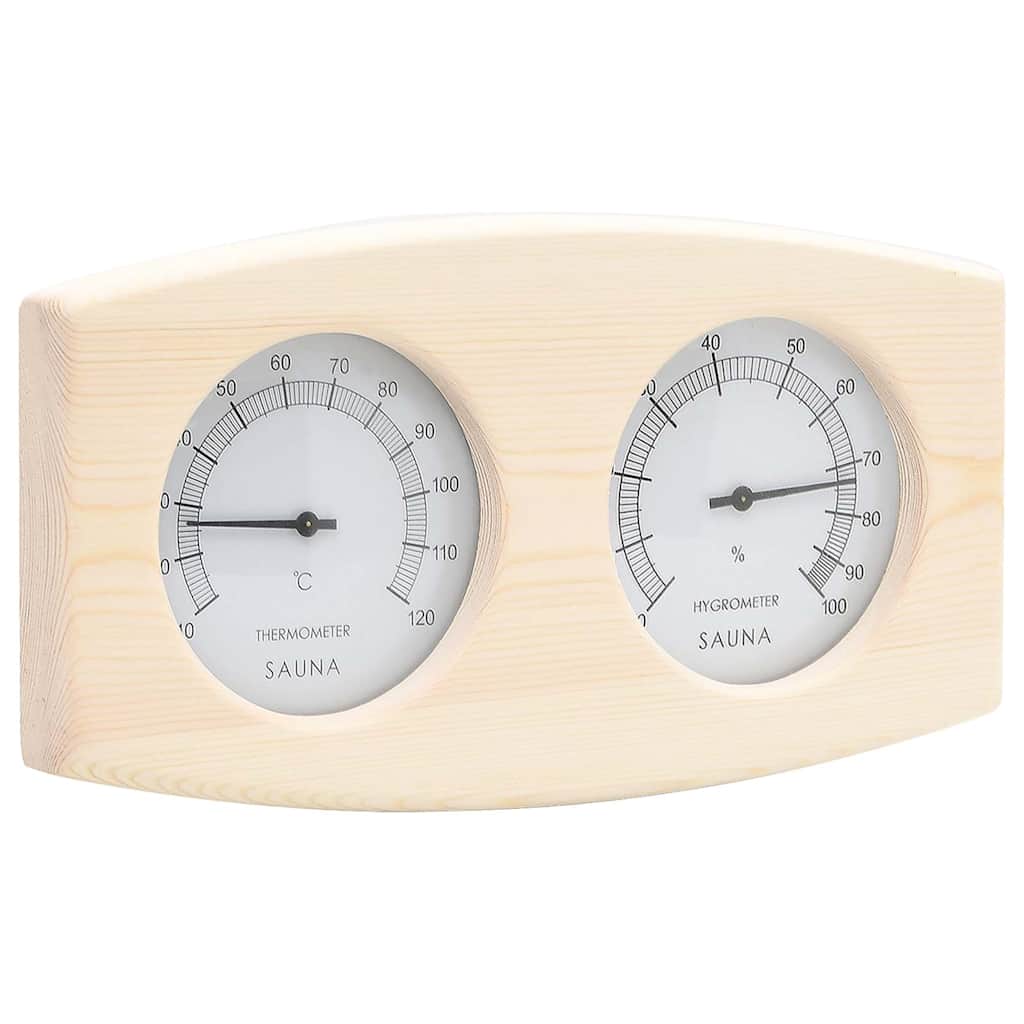 2-in-1 Sauna-Hygrothermograph und Sanduhr Set Massivholz Kiefer