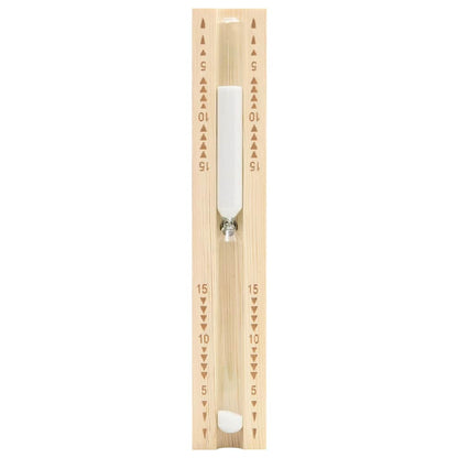 2-in-1 Sauna-Hygrothermograph und Sanduhr Set Massivholz Kiefer