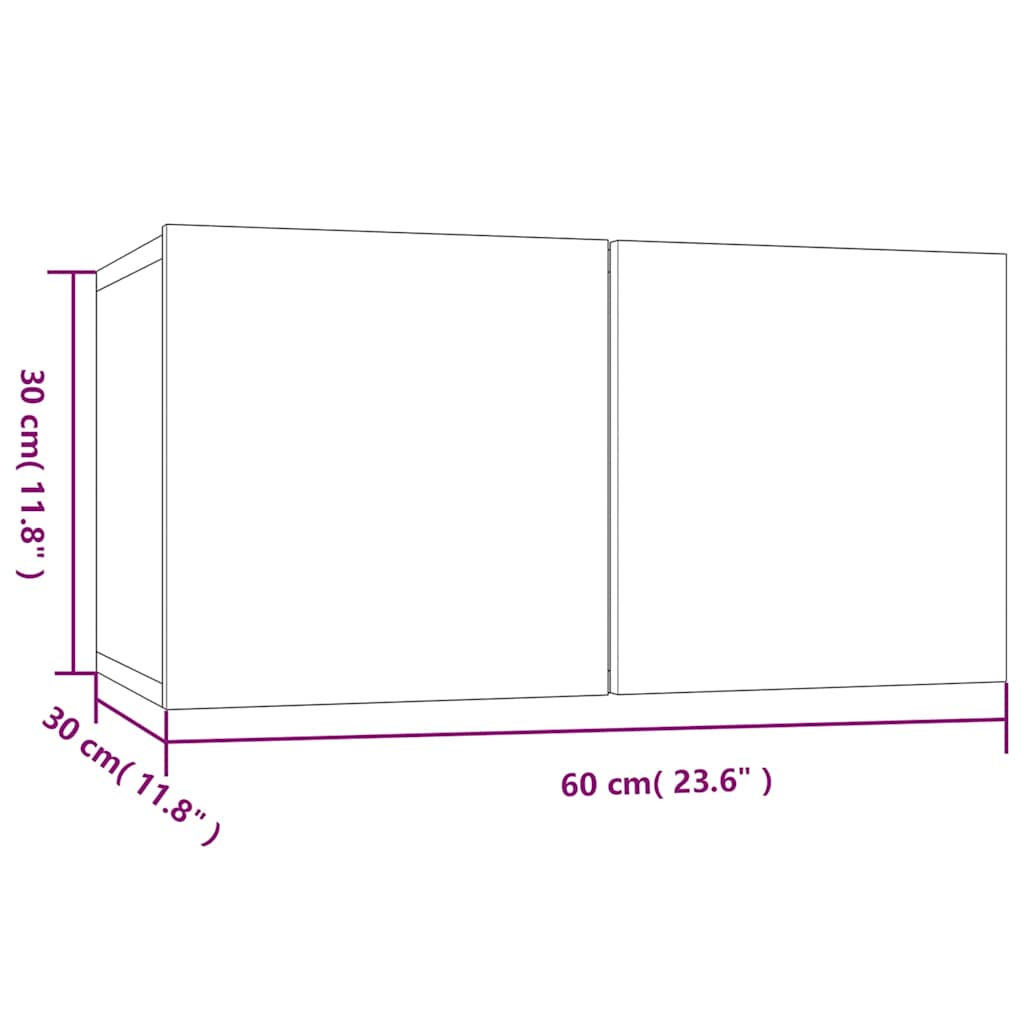 TV-Wandschränke 4 Stk. Grau Sonoma 60x30x30 cm Holzwerkstoff
