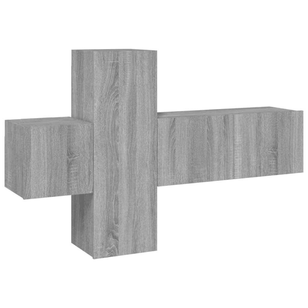 Ensemble de meubles TV 3 pièces, en bois de Sonoma gris