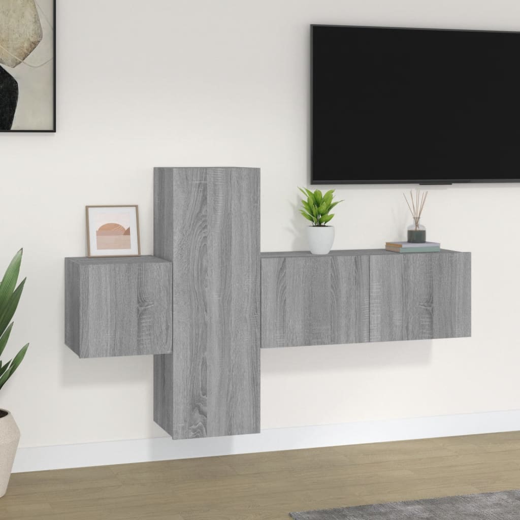 Ensemble de meubles TV 3 pièces, en bois de Sonoma gris