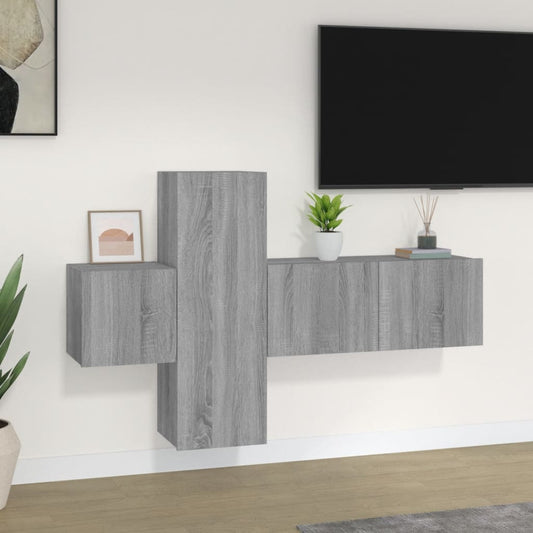 Ensemble de meubles TV 3 pièces, en bois de Sonoma gris